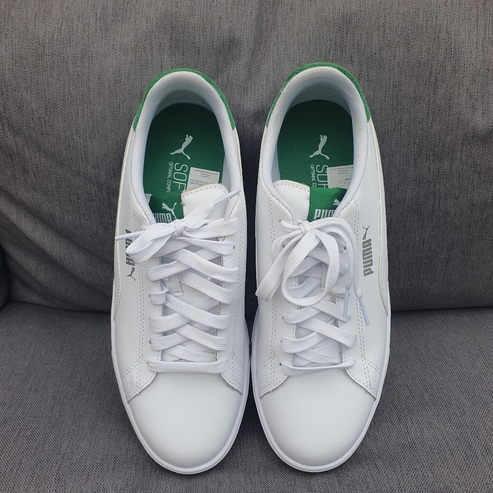 Puma Pro Serve Lite Bnwot Leather Trainers Unisex Uk8 White New. - Picture 2 of 11